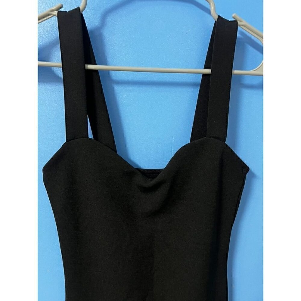 ZARA Black Sleeveless Bodycon Mini Dress With Square Neckline & Wide Straps, SM - Picture 3 of 6